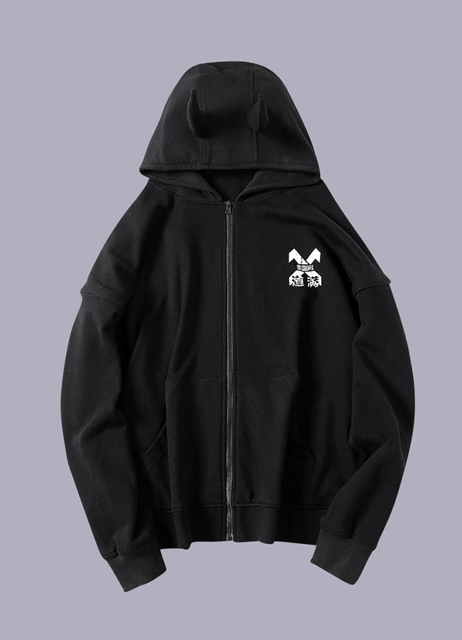 Demon Horn Hoodie | OFF-WRLD TECHWEAR