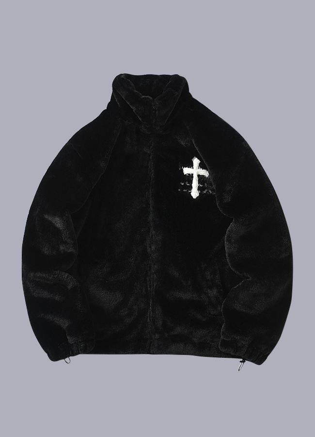 新品未使用 THEREDTHREAD fur jacket short ブラック Jackets & Coats | Tall Faux Fur Lined Cropped Leather Jacket