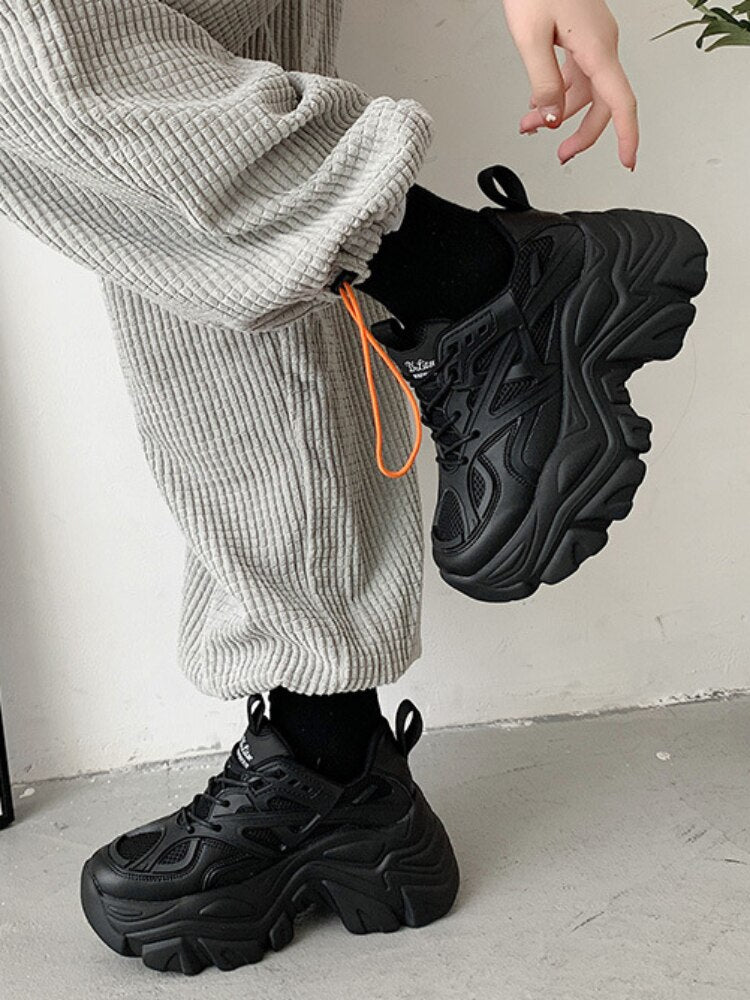 Black Goth Platform Sneakers OFF-WRLD TECHWEAR
