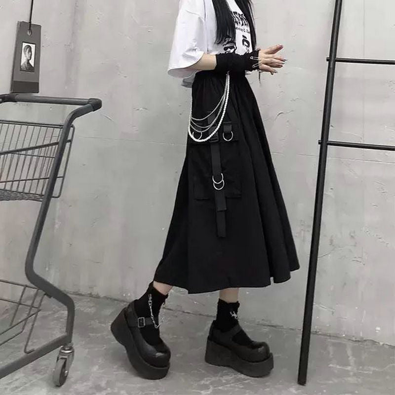 Black Maxi Cargo Skirt | OFF-WRLD TECHWEAR Black Maxi Cargo Skirt | OFF-WRLD TECHWEAR