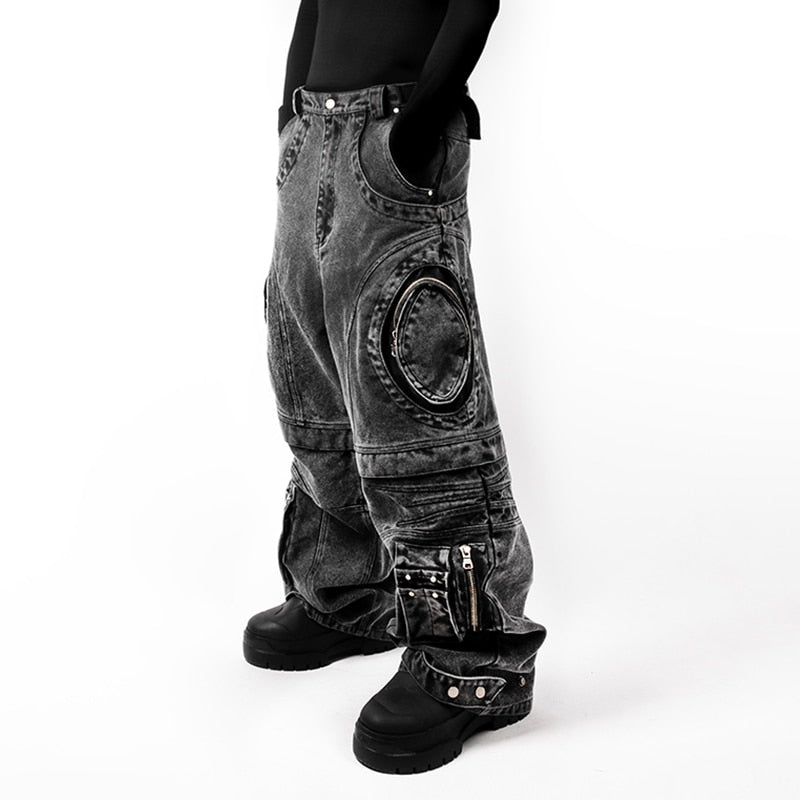 ★関税/送料込★WV Project☆RIP OFF WASHED DENIM PANTS★ CBDAO Y2K Women's Jeans Fashion Retro Multi Pocket Washable