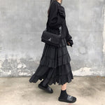 black long ruffle skirt - Vignette | OFF-WRLD