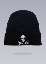 black beanie with skull - Vignette | OFF-WRLD