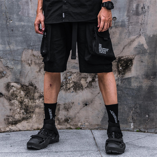 Bermuda long homme, Pantalon en cuir, Cargo shorts, Techwear