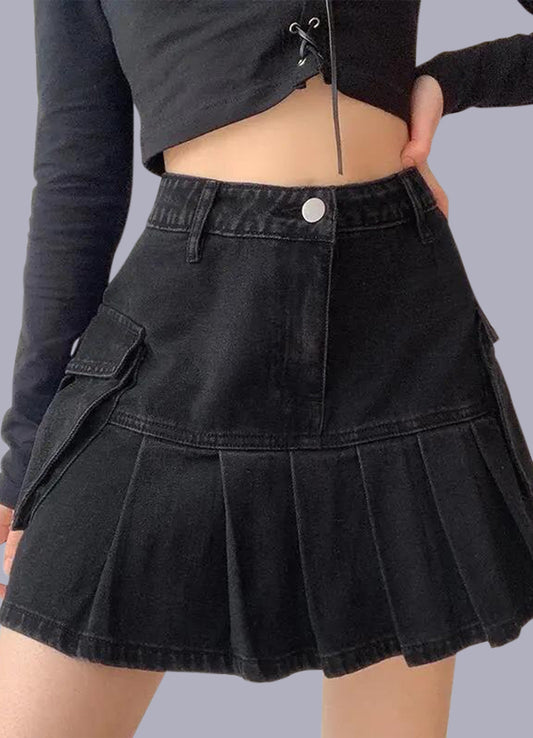 black cargo skirt mini