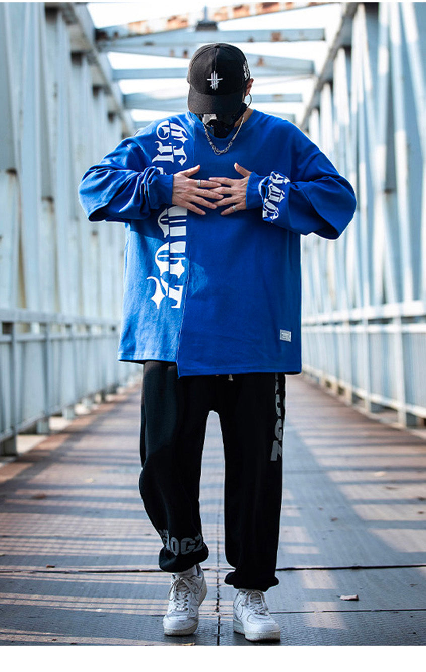 blue streetwear sweatshirt