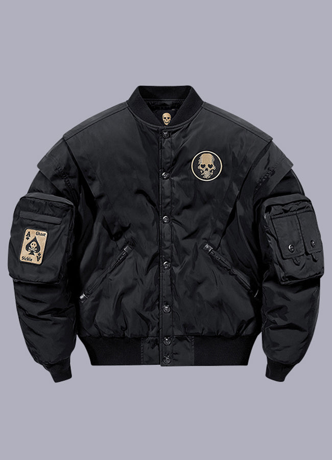Skull Black Bomber Cyberpunk Jacket