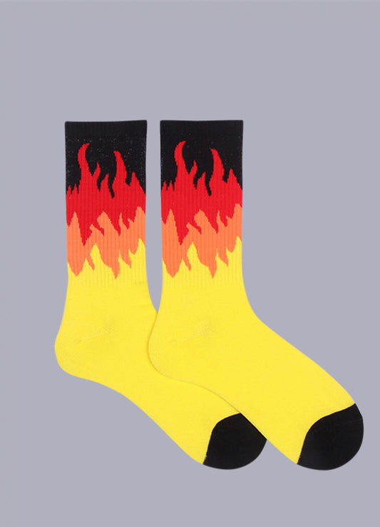 socks with flames