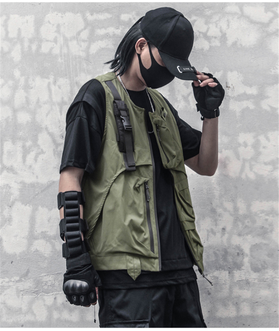 NewStylish Mens Fashion Techwear black vest  eBay