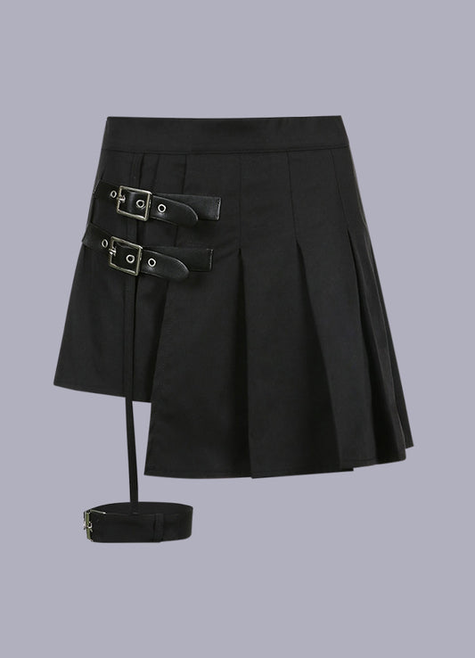 high pleated skirt