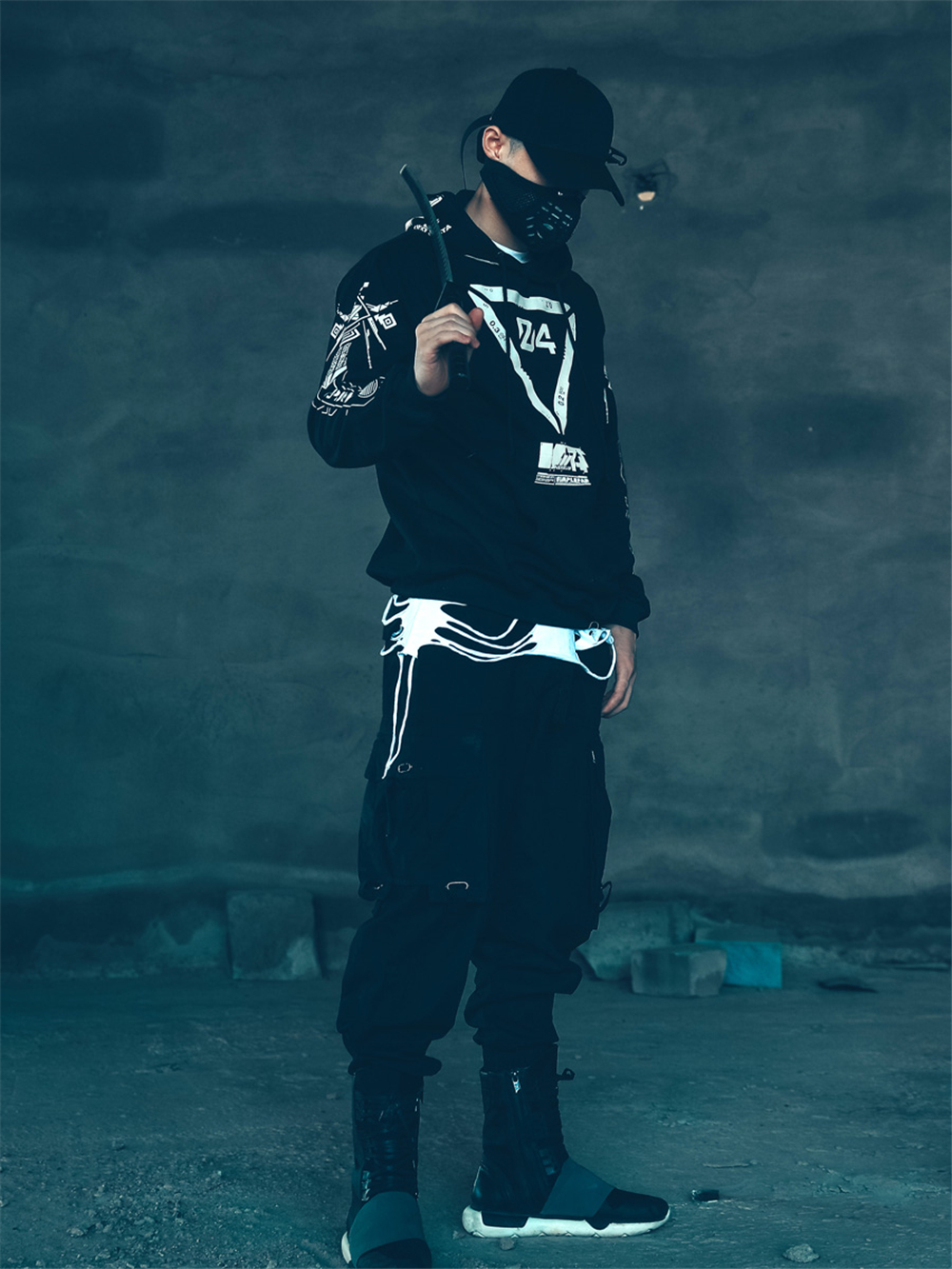 Black Punk Hoodie | OFF-WRLD TECHWEAR
