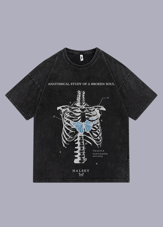 skeleton print t-shirt