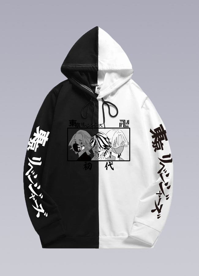 Two tone split hoodie hotsell