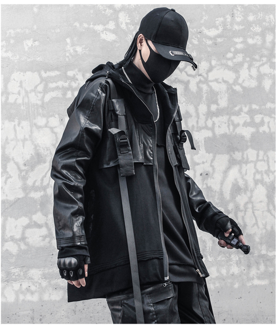 Techwear leather best sale jacket