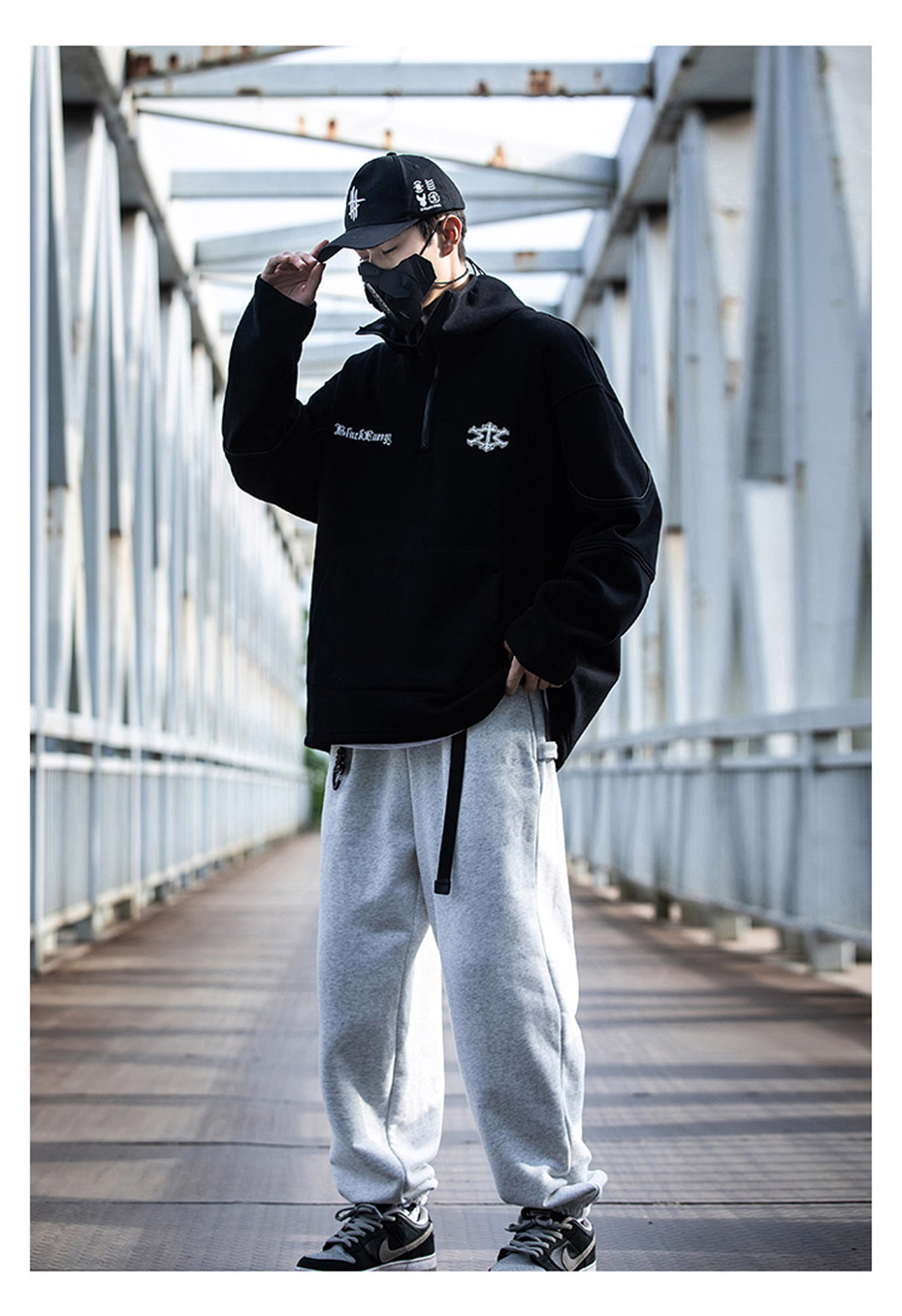 【WOOHWA】23FW★ WRINKLE MESH TURTLENECK Techwear Turtleneck | OFF-WRLD TECHWEAR