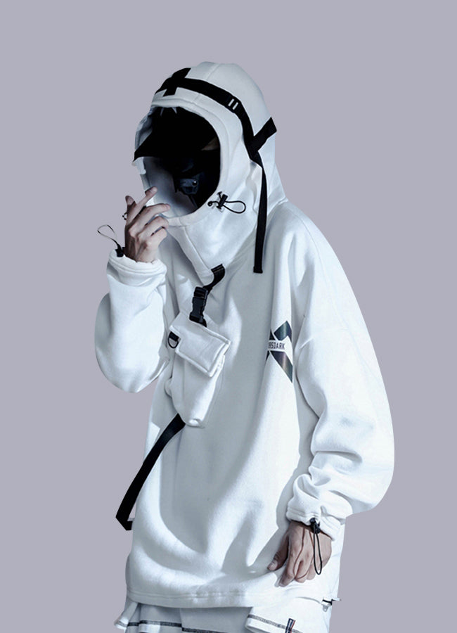 White Techwear Hoodie | OFF-WRLD TECHWEAR