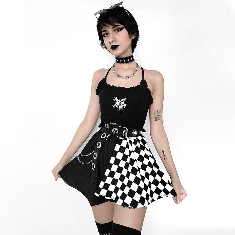 grunge black skirt