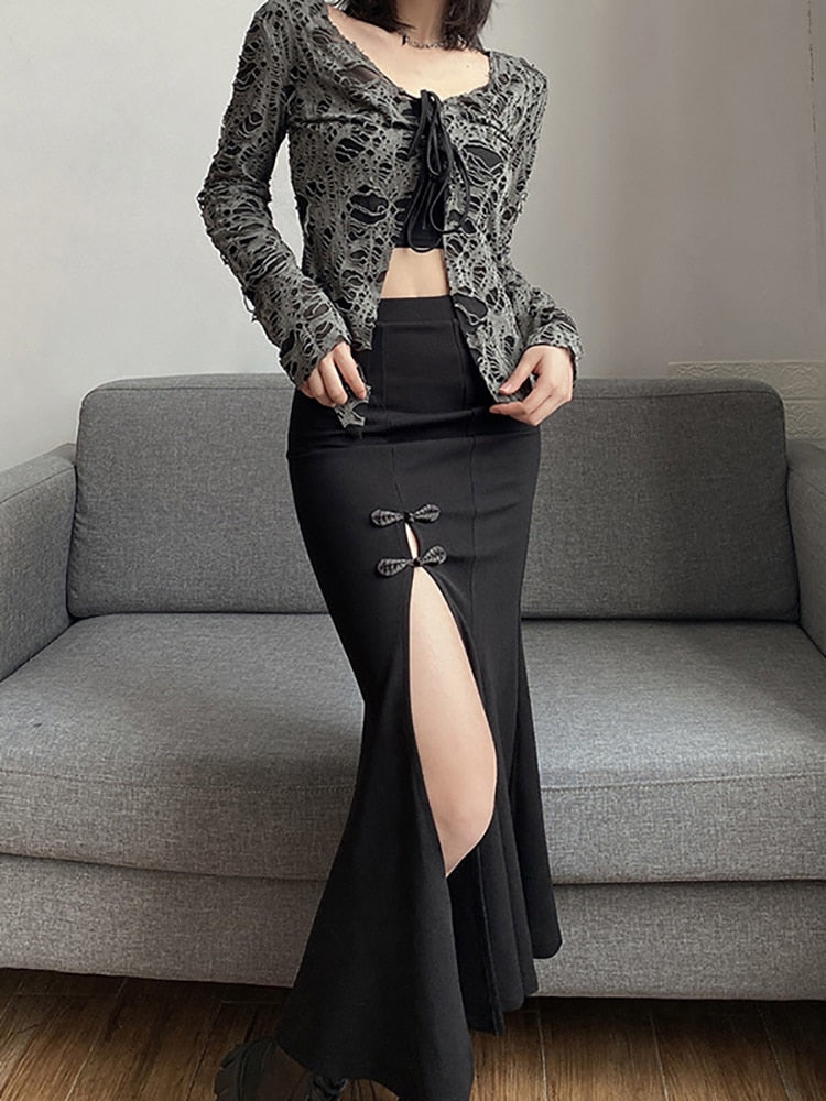 long black goth skirt
