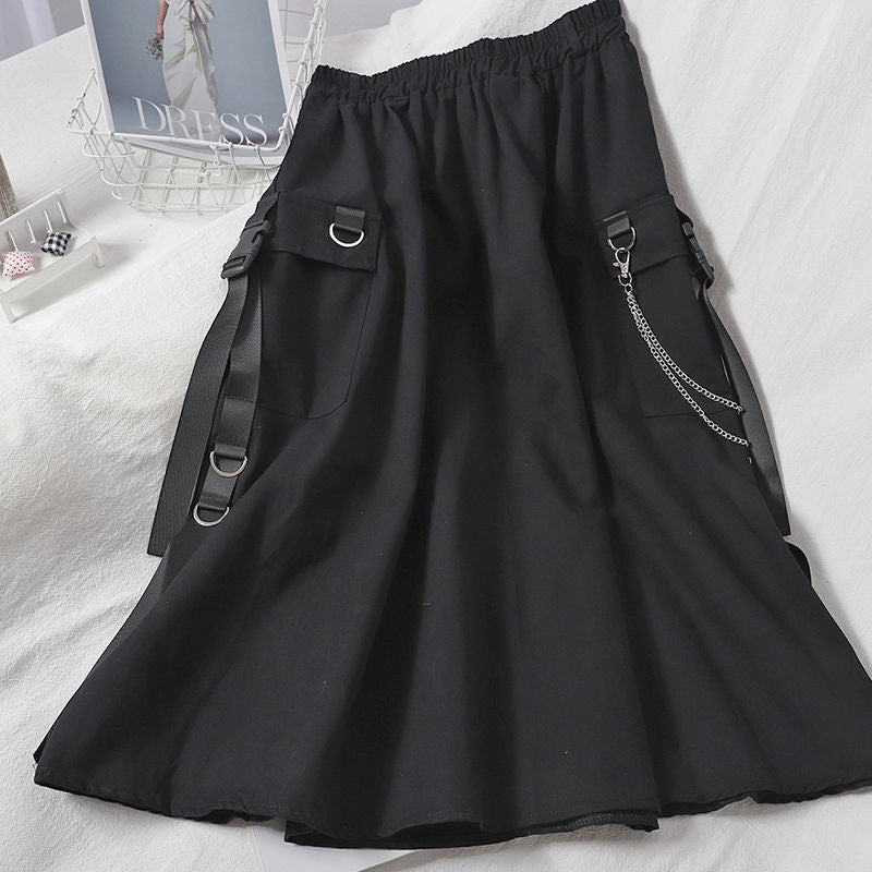 black cargo skirt maxi