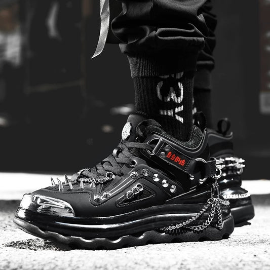black goth sneakers