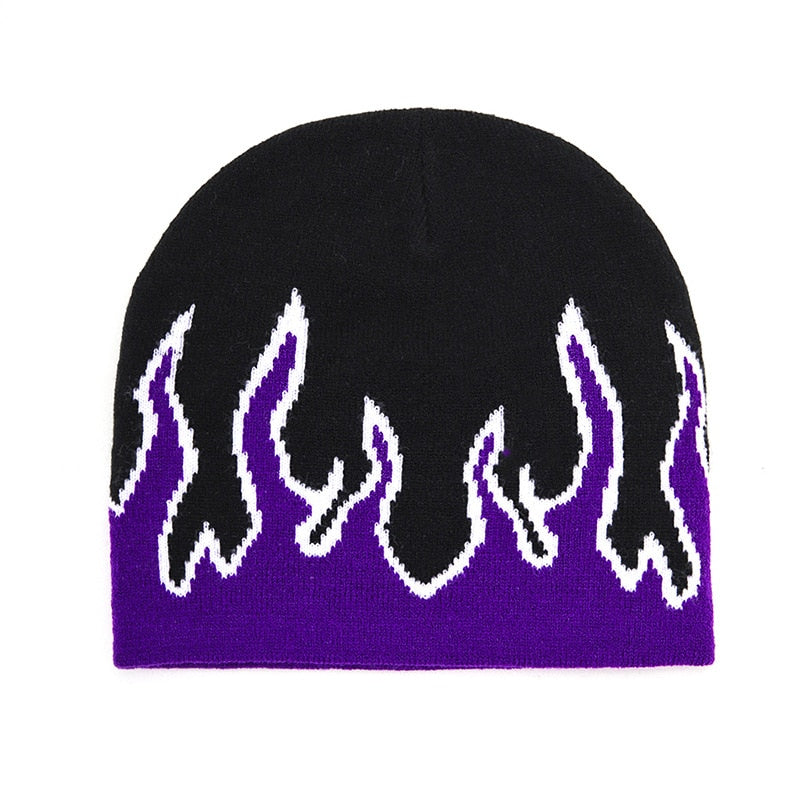 beanie with flames