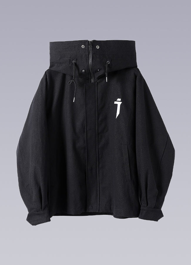 ★LORES★ Plaid Zip Anorak Black Plaid Zip Anorak - Black - LORES